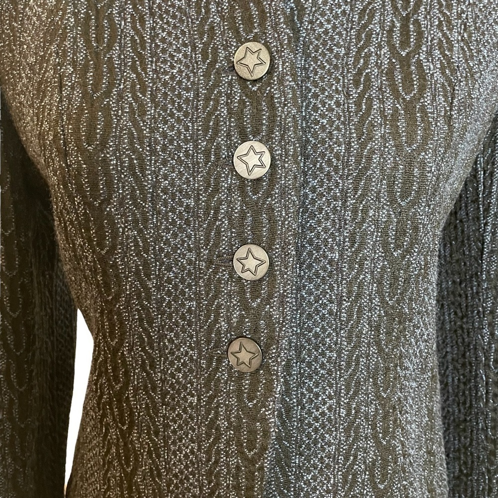 Vintage Doncaster Blue and Black Raised Pattern Blazer and Skirt Set Sz.4P - Picture 5 of 16